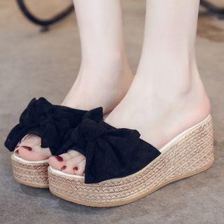 Espadrille Wedge-heel Slide Sandals