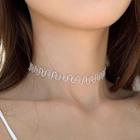 Beaded Choker 1 Pc - Silver - One Size