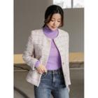 Pastel Multi-pocket Tweed Jacket