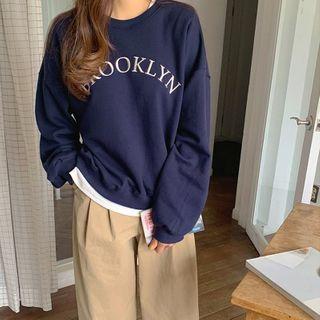 Round-neck Letter-print Pullover