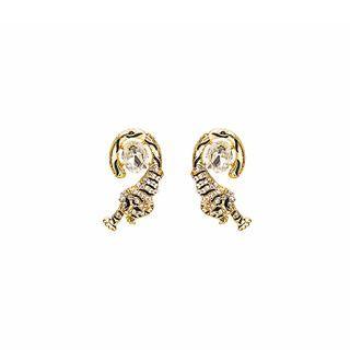 Tiger Drop Earring E4904 - 1 Pair - Gold - One Size