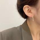 Geometric Rhinestone Asymmetrical Alloy Earring 1 Pair - S925 Silver Needle - Earring - Gold - One Size