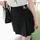 Inset Shorts Tab-waist Miniskirt