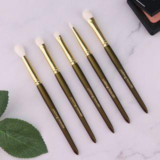 Set Of 5: Eye Makeup Brush Set Of 5 - Gold & Green - One Size