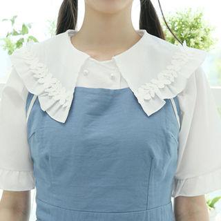 Double-button Capelet Blouse