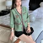 3/4-sleeve Tweed Jacket