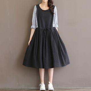 Pinstripe Panel Dress