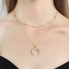 Alloy Moon Pendant Layered Choker Necklace