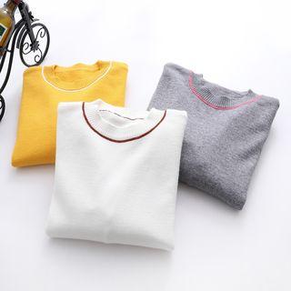 Round Neck Long-sleeve Knit Top