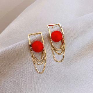 Chain Strap Ball Drop Earring
