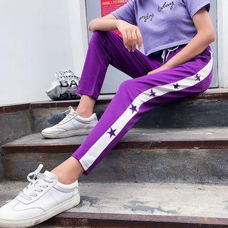 Star Print Two-tone Sweatpants