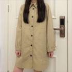 Buttoned Trench Coat As Shown In Figure - One Size