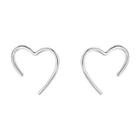 Heart Stud Earring Stud Earring - 2 Pcs - Silver - One Size