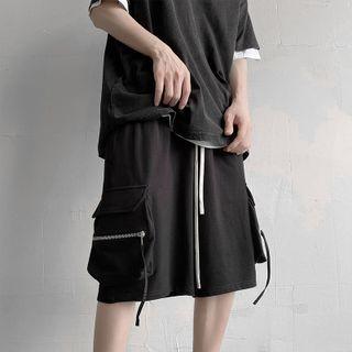 Zip Pocket Wide Leg Cargo Shorts