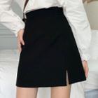 High-waist Plain Skirt (various Designs)