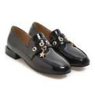 Faux Leather Stud Hole Detail Loafers