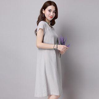Plain Short Sleeve Shift Dress