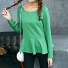Peplum Long-sleeve Top