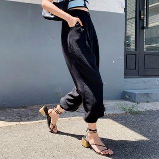 Band-waist Pleated Jogger Pants