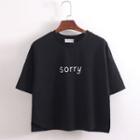 Sorry Cropped Crewneck T-shirt