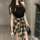 Halter Top / Plaid Skort