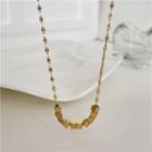 Cube Pendant Stainless Steel Necklace 1 Piece - Gold - One Size