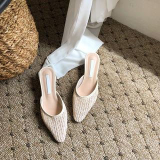 Pointy-toe Perforated Kitten-heel Pumps