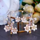Faux Pearl Floral Bridal Hair Clip Set Champagne - One Size