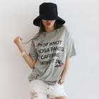 Beads Embellished Lettering T-shirt