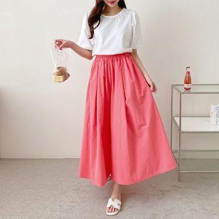 Wide-leg A-line Cropped Pants