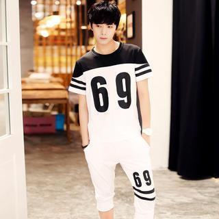 Set: Print T-shirt + Capri Pants
