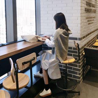 Dip-back Cotton Long Shirtdress