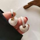 Heart Ear Stud 1 Pair - Earring - Love Heart - Gold - One Size