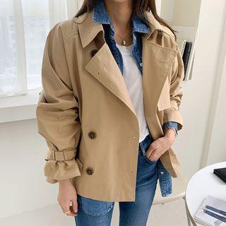 Double-breasted Cropped Trench Jacket