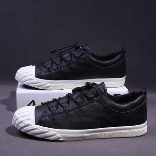 Faux Leather Cap-top Sneakers