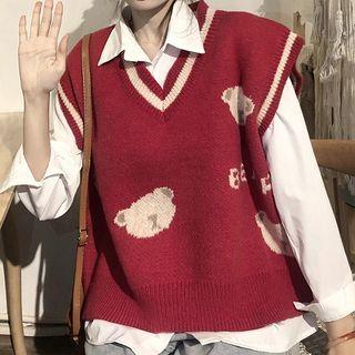 Jacquard Sweater Vest / Shirt