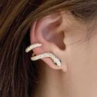 Rhinestone Snake Earring 1 Pair - 925 Silver - One Size