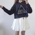 Triangle Applique Cropped Hoodie