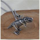 Dinosaur Necklace Silver - One Size