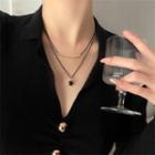 Double-strand Necklace Black - One Size