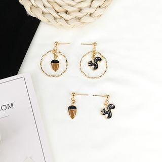Asymmetric Squirrel Drop Earring / Clip-on Earring (various Designs)