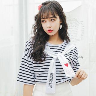 Stripe Sailor Style Short-sleeve T-shirt