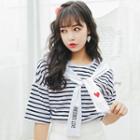 Stripe Sailor Style Short-sleeve T-shirt