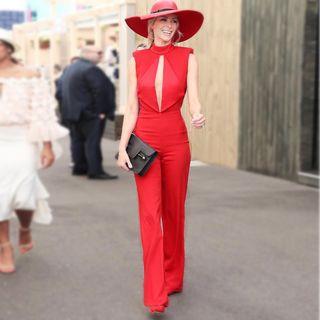 Sleeveless Open Front Jumpsuit