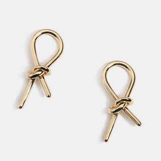 Alloy Knot Earring 1 Pair - As Shown In Figure - One Size