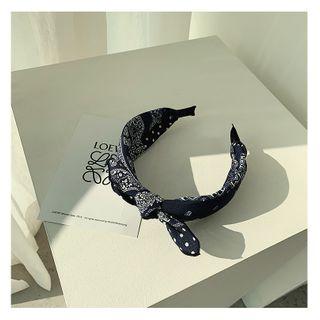 Bow Pattern Headband Navy Blue - One Size