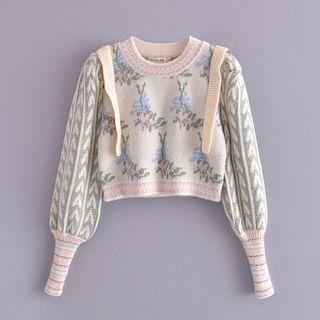 Long-sleeve Retro Cropped Sweater