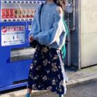 Cold Shoulder Sweater / Midi A-line Skirt