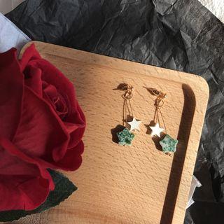 Stone Star Fringed Earring