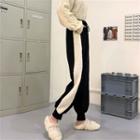Two-tone Wide-leg Jogger Sweatpants